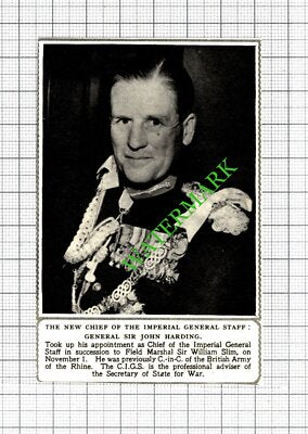 General Sir John Harding   - 1952 Small Cutting