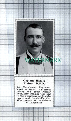 C4752) Captain Harold Fisher 1st Manchester Regiment World War 1 - 1915 Clip