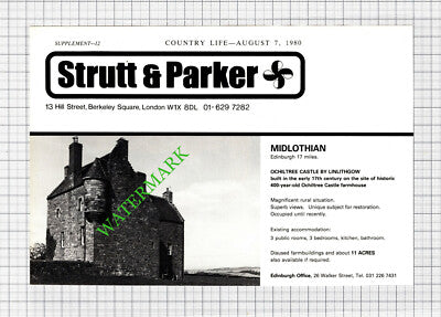 Ochiltree Castle Linlithgow Sale Advert  - 1980 Cutting
