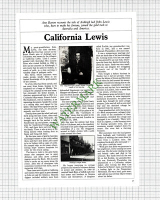 California Lewis John Lewis Ardleigh Essex Sarah Blois - 1988 Article