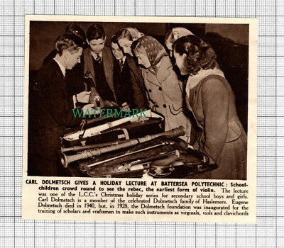 C2912) Carl Dolmetsch At Battersea Polytechnic With Rebec Violin - 1950 Clip