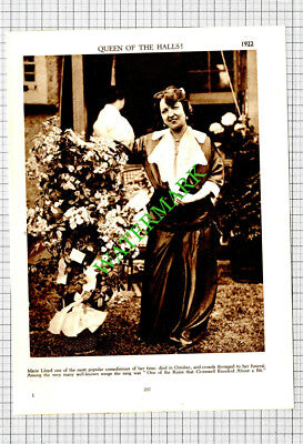 Marie Lloyd Comedienne / Mr Bonar Law Prime Minister - 1930s Cutting/ Print