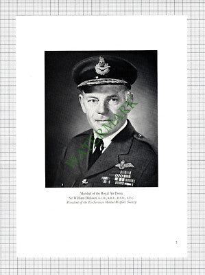 Sir William Dickson Royal Air Force Ex-Services Mental  - 1962 Print / Cutting