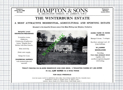 The Winterburn Estate Skipton Yorkshire Sale Advert - 1966 Cutting