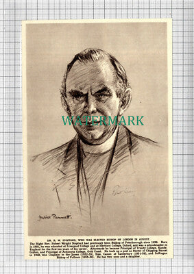 C2551) Dr Robert Wright Stopford Bishop of London Juliet Pannett - 1961 Cutting
