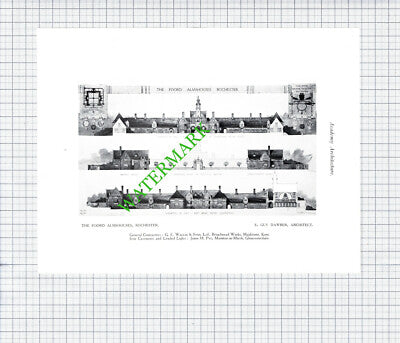 Hospital Nottingham Woollatt / Foord Almshouses Rochester - c.1925 Book Print