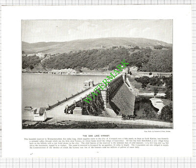 Sandringham House / The Dam Lake Vyrnwy Wales  - c.1900 Book Print