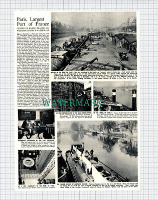 (X298) Port of Paris France Bassin de l'Arsenal - 1951 Clip
