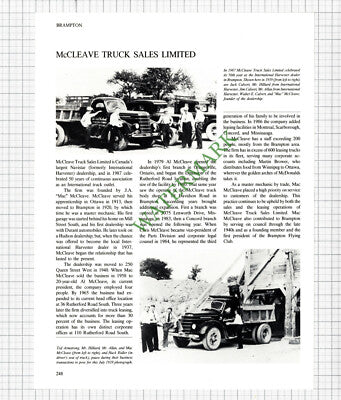 Brampton Canada McCleave Truck Sales / Voyageur Travel Insurance  1980s Article