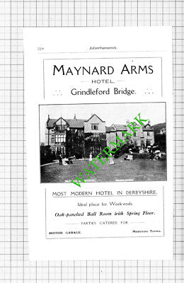 Maynard Arms Hotel Grindleford Bridge Small Advert - 1912 Cutting