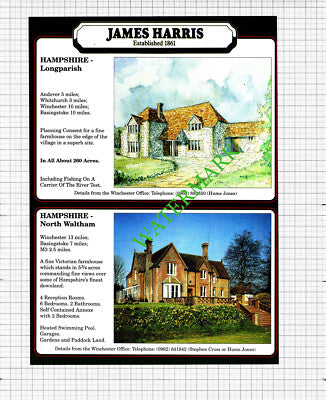 Lymington Hampshire / Longparish North Waltham House Sale Advert - 1991 Cutting