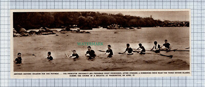 C4354) Princeton University Potomac Washington Regatta Boat Sank - 1954 Clip