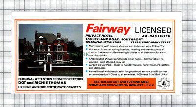 C7643) Fairway Hotel Southport Dot Thomas /  Seabank Barry Regan - 1986 Advert