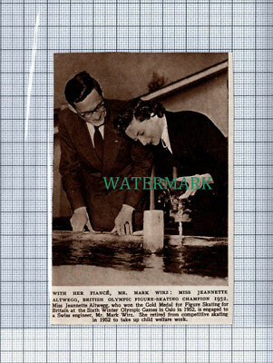C4355) Miss Jeanette Altwegg Mark Wirz Figure Skating - 1954 Clip