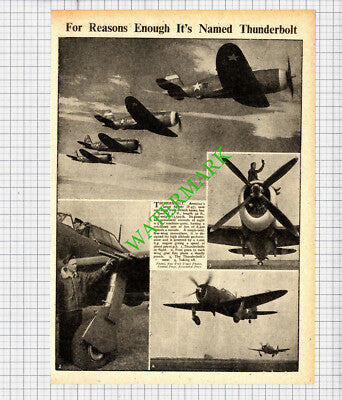 Thunderbolt Fighter Plane WW2 - 1943 Cutting