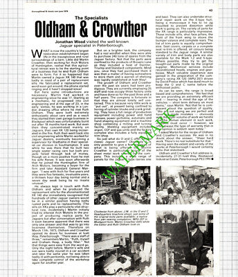 Oldham & Crowther Jaguar Specialist Peterborough Martin Ruth  - 1979 Article