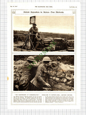 9945) British Signallers World War One Cambrai   - 1917 Cutting/ Print