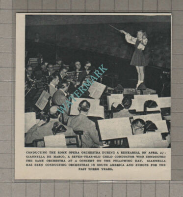 C3145) Giannella De Marco Child Conductor Rome Opera Orchestra - 1951 Clip