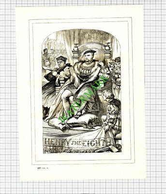 Henry The Eighth William Shakespeare  -  c.1880 Print / Cutting