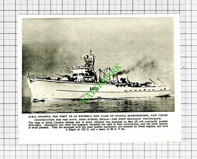HMS Coniston Minesweeper Ship  - 1953 Small Cutting
