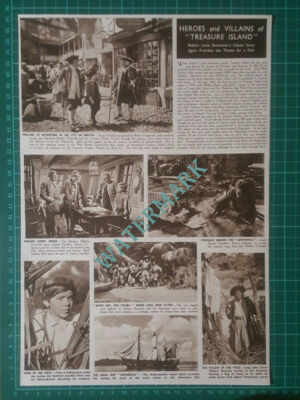 (X446) Treasure Island Robert Newton Bobby Driscoll Keen - 1950 PAPER CUTTING