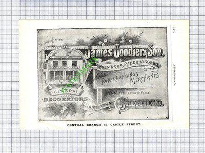 Sheffield Goldsmiths Company James Goodier & Son Decorators Advert  1910 Cutting