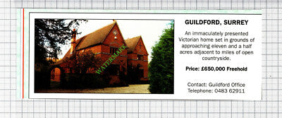 Guildford  Surrey House Sale Advert - 1991 Cutting