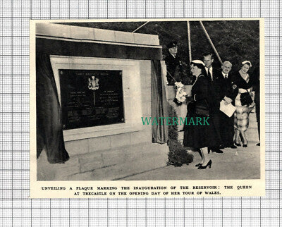 C3062) Trecastle Reservoir Plaque Queen Tour of Wales - 1955 Clip