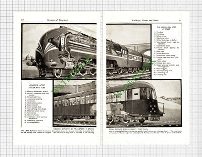 9475) LMS Railway Coronation Scot - c.1950s 2-Part Cutting / Print