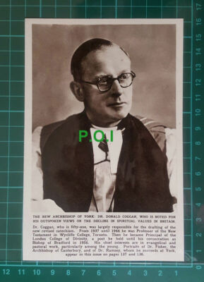 C2555) Dr Donald Coggan Archbishop of York - 1961 Cutting