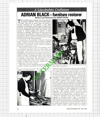 Adrian Black Furniture Restorer Grimsby Lincolnshire Jill Walker - 1984 Article