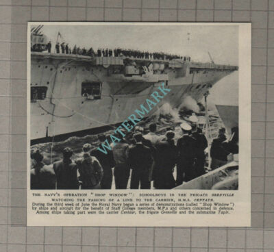 C3226) Frigate GRENVILLE And HMS CENTAUR Shop Window Royal Navy - 1955 Clip
