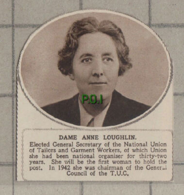 C1185) Dame Anne Loughlin National Union Tailors Garment Workers - 1948 SMALL!