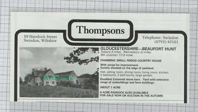 C7761) Beaufort Hunt Gloucestershire - 1980 House Advert