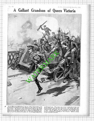 Prince Maurice Of Battenberg Queen Victoria World War One - 1914 Cutting