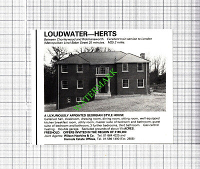 Loudwater Hertfordshire House Sale Advert - 1980 Cutting
