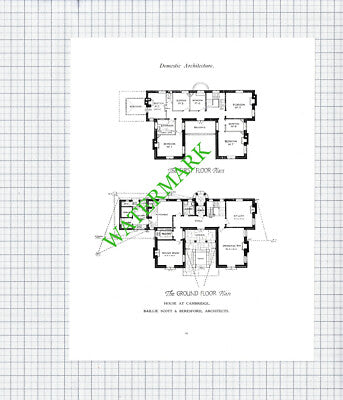 House At Cambridge Baillie Scott & Beresford - c.1925 Book Print