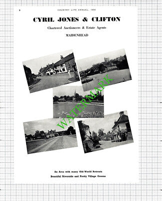 Cyril Jones & Clifton Maidenhead Estate Agents Advert - 1950 Two-Part Cutting