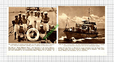 Royal Malayan Navy Motor Launch 3501 Capt HE Nicholls - 1952 Cutting