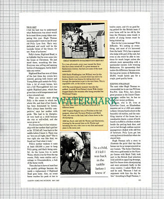 X1954) Hugh Thomas Badminton Horse Trials Leslie Law   -1989 Article