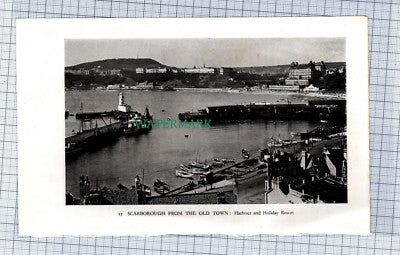 C4503) Brighton Pier & Parade / Scarborough Harbour - c.1939 Print