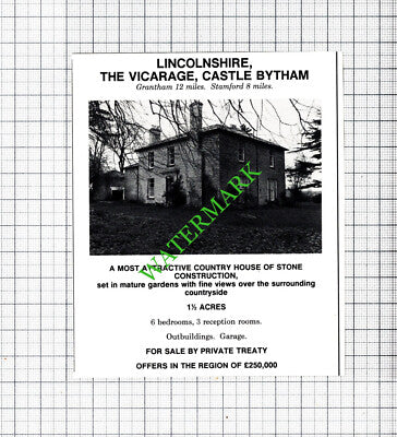 The Vicarage Castle Bytham Lincolnshire House Sale Advert - 1991 Cutting