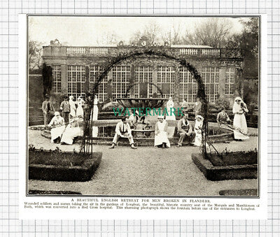 C5617) Longleat Wounded Soldiers Red Cross Hospital World War One - c.1917 Clip