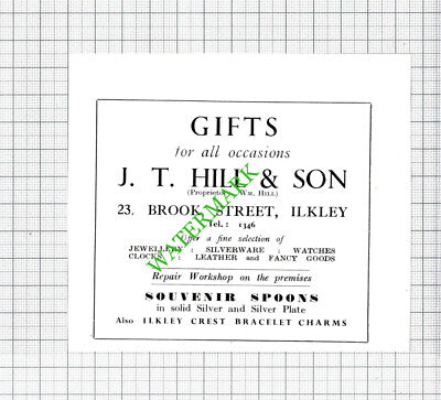 Turner's Snack Bar Ilkley Yorkshire / JT Hill & Son Small Advert - 1962 Cutting
