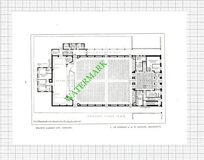 Welwyn Garden City Theatre De Soissins Kenyon - 1929 Book Prints