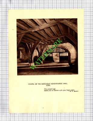 Merchant Adventurers Hall York / Husthwaite  - c.1930s Book Print