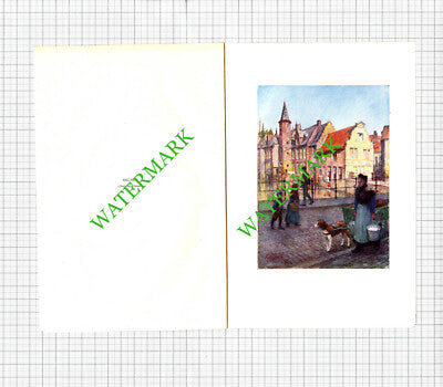BELGIUM Bruges Quai du Rosaire - 1908 Small Book Print