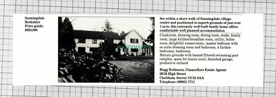 C7726) Sunningdale Berkshire / Goodnestone Canterbury Kent - 1989 House Advert