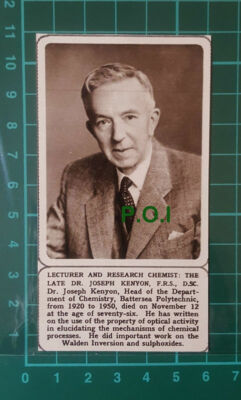 C2598) Dr Joseph Kenyon Battersea Polytechnic Obituary 1961 Clip SMALL!