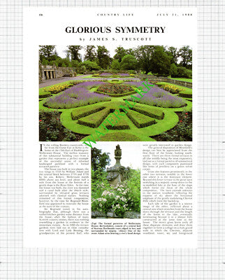Mellerstain House Garden Haddington Robert Kennedy  - 1988 Article